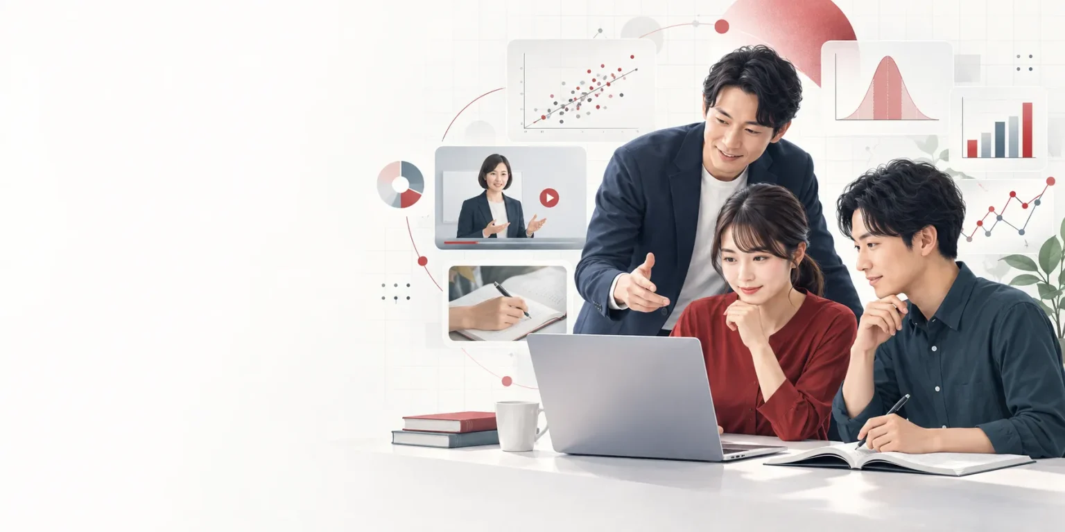 オンラインでデータ分析を学ぶイメージ