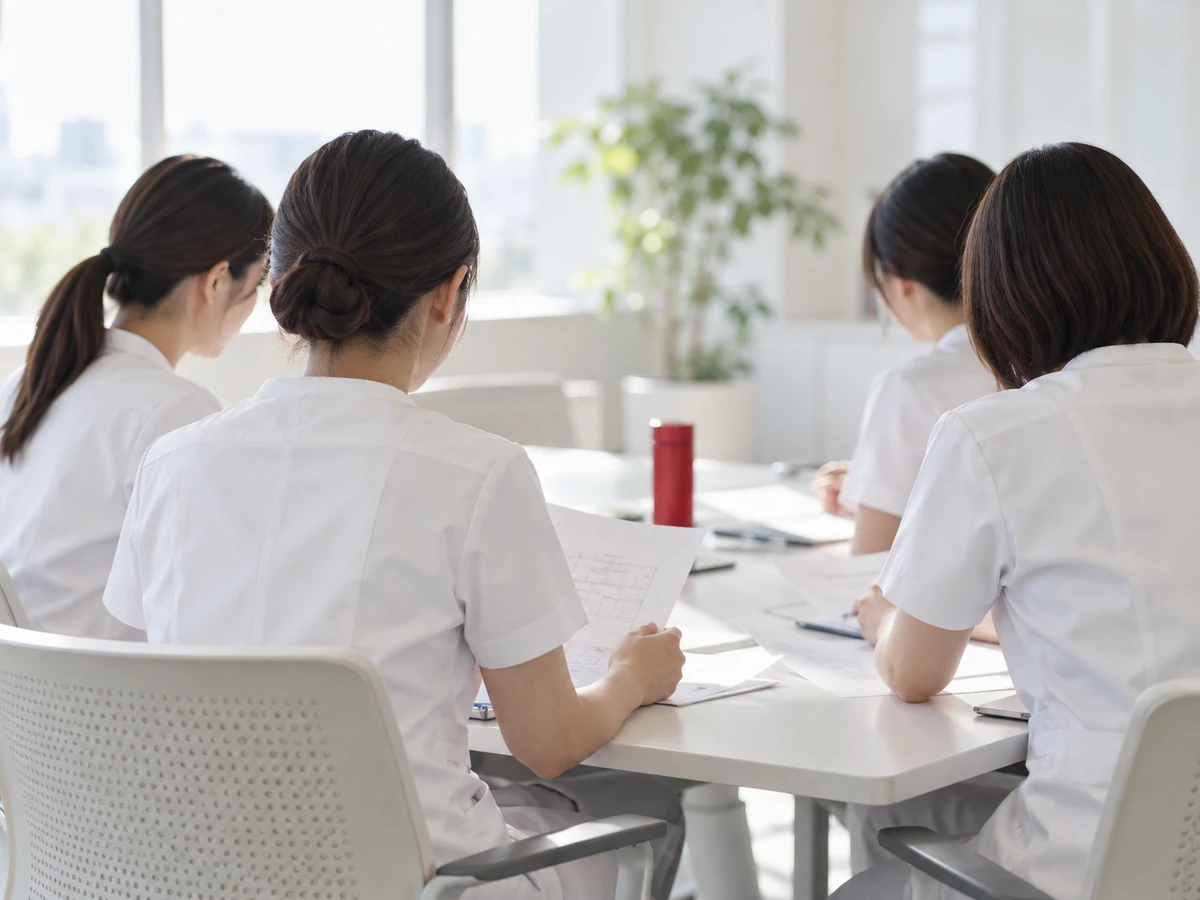 オンライン相談を受ける医療研究者の後ろ姿